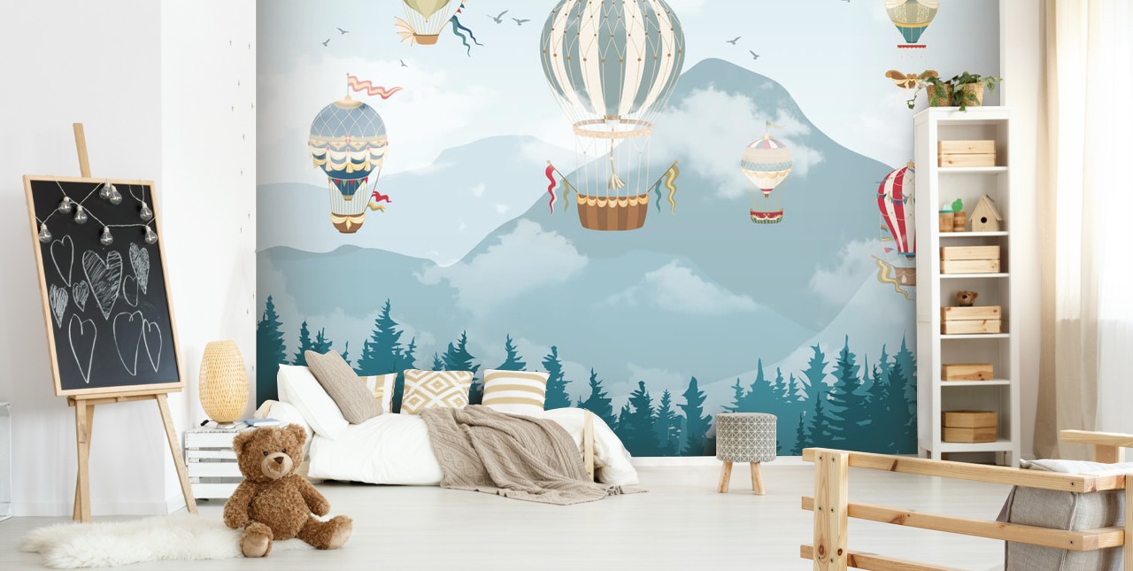 modern hot air balloon art wallpaper modern hot air balloon art wallpaper