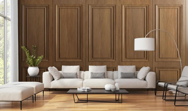 brown wooden panel wallpaper murals called Vintage Oak Wood Panels for hallways