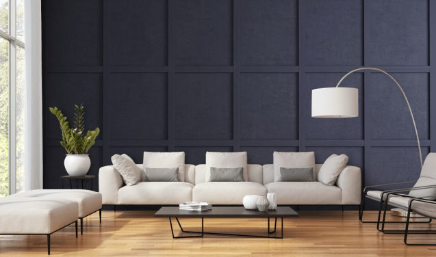 dark navy wood panel wallpaper