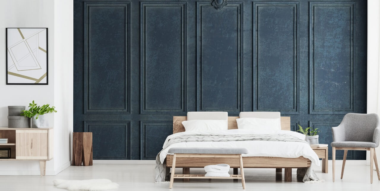 papier peint lambrissé bleu foncé papier peint lambrissé bleu foncé