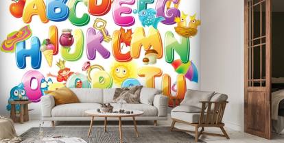 Alphabet For Kids With Pictures Wallpaper Mural Wallsauce Au