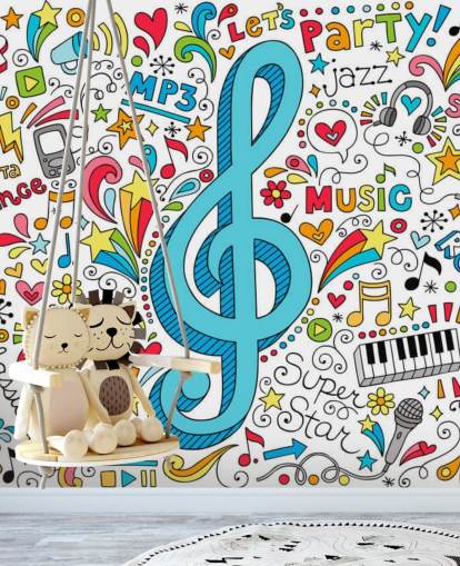 Groovy Music Doodles Wall Mural Groovy Music Doodles Wall Mural