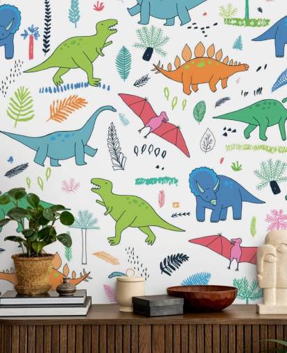 orange, blue and red dinosaur drawings wallpaper orange, blue and red dinosaur drawings wallpaper