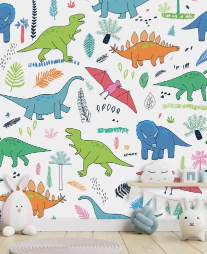 orange, blue and red dinosaur drawings wallpaper orange, blue and red dinosaur drawings wallpaper