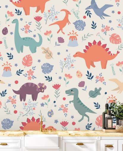 söpö värikäs dinosaurukset tapetti söpö värikäs dinosaurukset tapetti