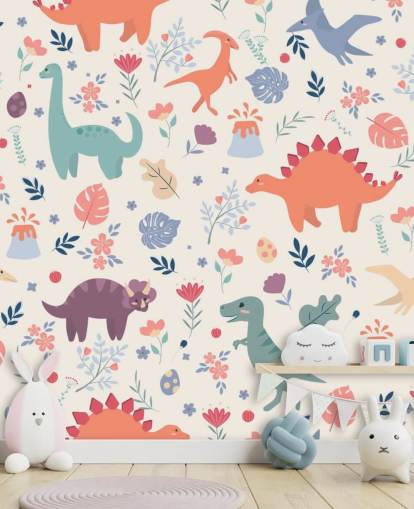 papel pintado de dinosaurios de colores lindos papel pintado de dinosaurios de colores lindos