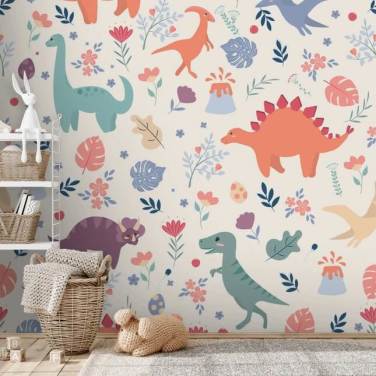 cute colourful dinosaurs wallpaper