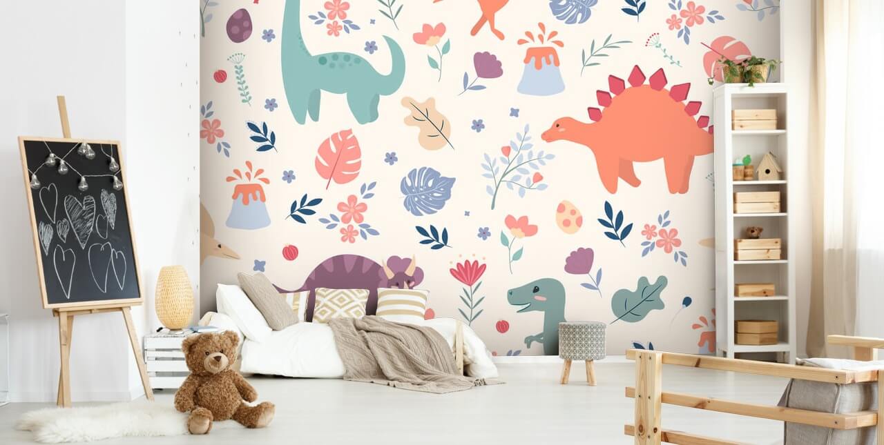 cute colourful dinosaurs wallpaper