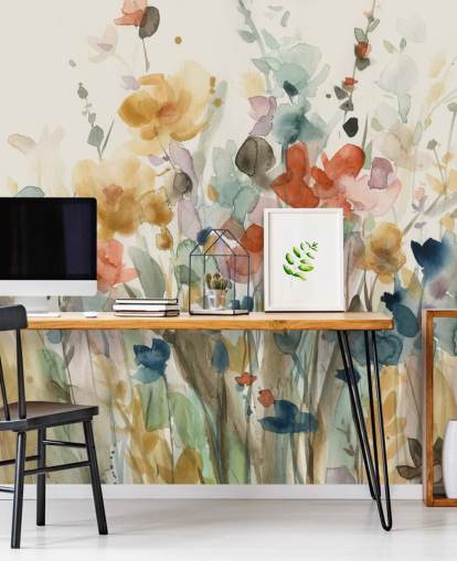 carta da parati floreale colorata personalizzata chiamata In Full Bloom di Carol Robinson per camere da letto, salotti e cucine carta da parati floreale colorata personalizzata chiamata In Full Bloom di Carol Robinson per camere da letto, salotti e cucine