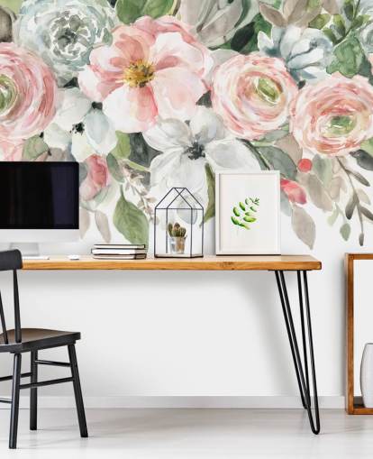 pastel pink and grey painted flowers wallpaper pastel pink and grey painted flowers wallpaper