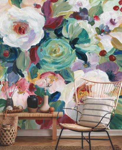 colourful painted flowers wallpaper colourful painted flowers wallpaper