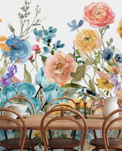 flerfarget voksende blomster tapet flerfarget voksende blomster tapet