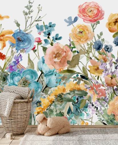 multicoloured growing flowers wallpaper multicoloured growing flowers wallpaper