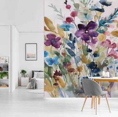 colourful flower watercolours wallpaper