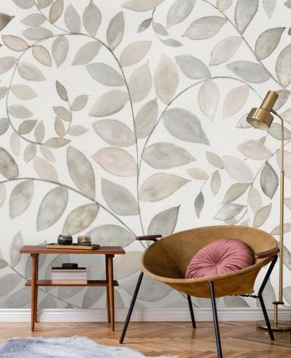 folhas cinza pálidas papel de parede folhas cinza pálidas papel de parede