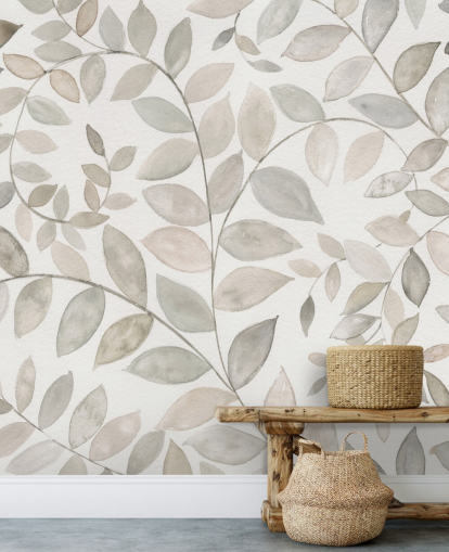 lichtgrijs blad behang lichtgrijs blad behang