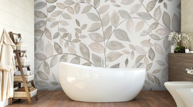 pale grey leaves wallpaper