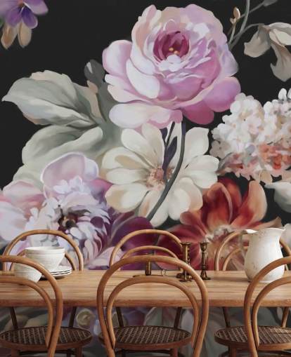 rosa rose og mørk floral tapet rosa rose og mørk floral tapet