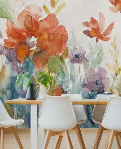 akvarell blomster tapet akvarell blomster tapet