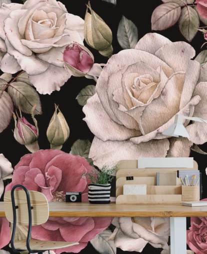 dunkle Blumen rosa und weiße Blumen Tapete dunkle Blumen rosa und weiße Blumen Tapete