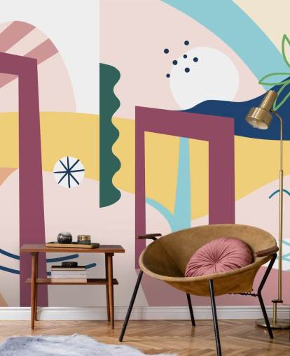 lila, orange, blå, grön abstrakt gatutapeter lila, orange, blå, grön abstrakt gatutapeter