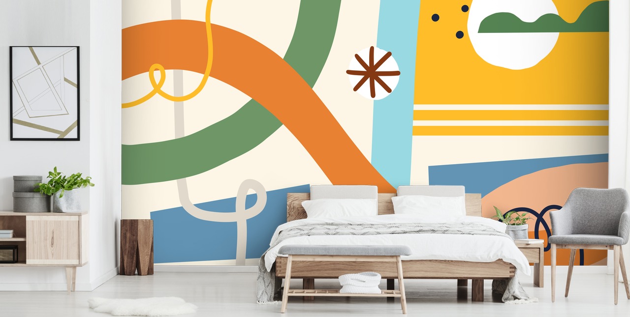 orange, yellow, blue, green line art wallpaper orange, yellow, blue, green line art wallpaper