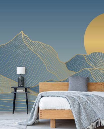 fond d'écran bleu montagne et lune fond d'écran bleu montagne et lune