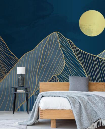 mountain line art sininen tapetti mountain line art sininen tapetti