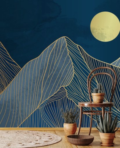 mountain line art blue wallpaper mountain line art blue wallpaper