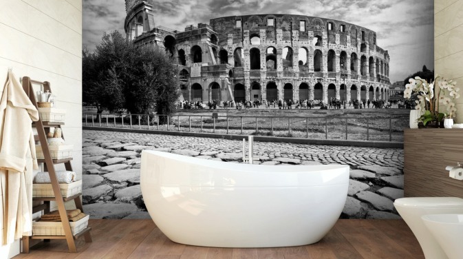Fondo de pantalla Foto en blanco y negro del Coliseo de Roma