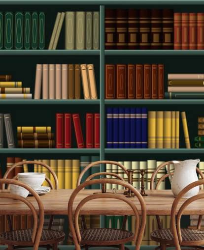 gula, röda och gröna böcker på grön hylla tapeter gula, röda och gröna böcker på grön hylla tapeter