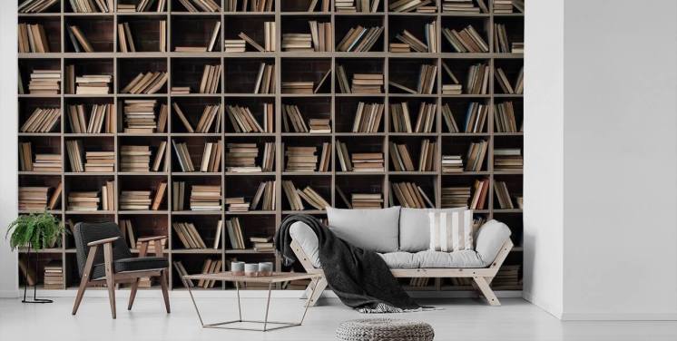 Dark Bookshelves Bookcase Wallpaper