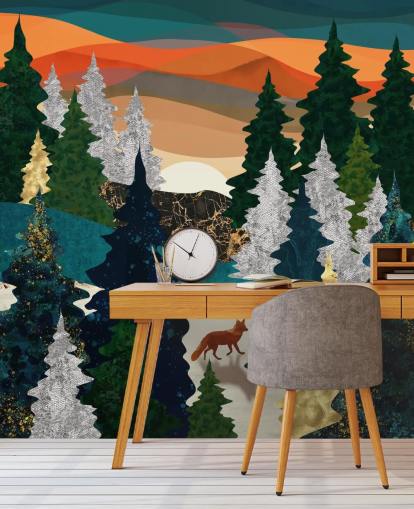 abstract fox in forest wallpaper abstract fox in forest wallpaper