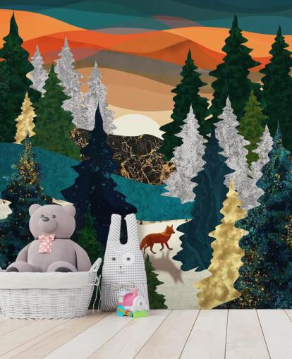 abstract fox in forest wallpaper abstract fox in forest wallpaper