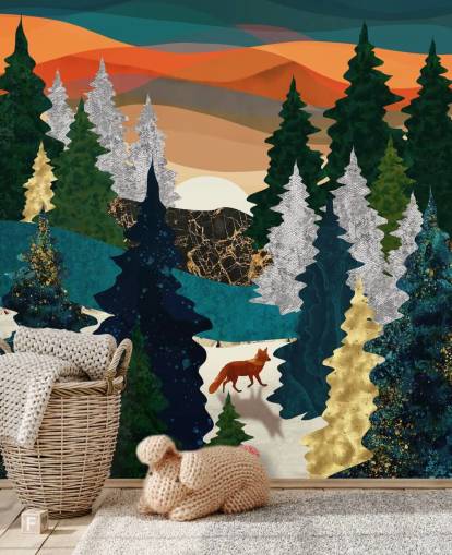 abstract fox in forest wallpaper abstract fox in forest wallpaper