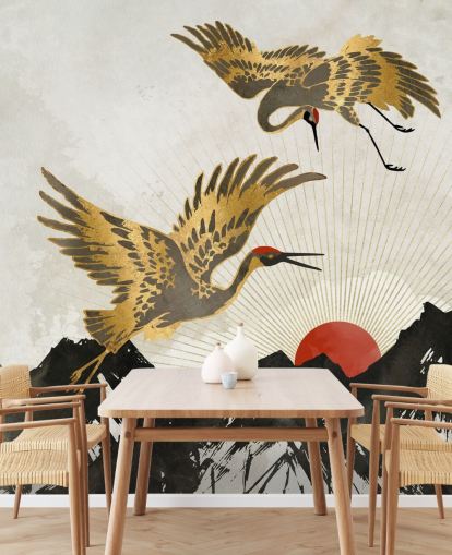 gold and black crane wallpaper gold and black crane wallpaper