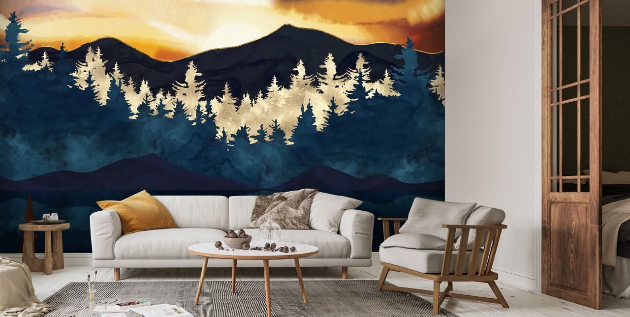 Fall Sunset Wall Mural | Wallsauce UK