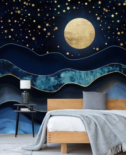 dark blue and gold moon and night sky wallpaper dark blue and gold moon and night sky wallpaper