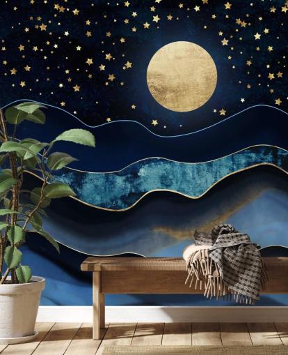 dark blue and gold moon and night sky wallpaper dark blue and gold moon and night sky wallpaper