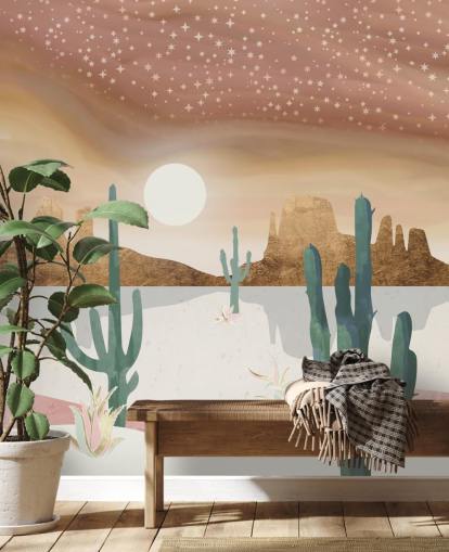 roze, goud en groen abstract woestijnbehang roze, goud en groen abstract woestijnbehang