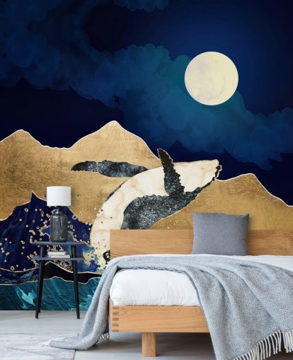 abstrakt hval hoppe ut av farvann tapet abstrakt hval hoppe ut av farvann tapet