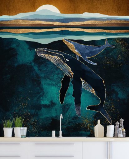 dark blue whale and calf wallpaper dark blue whale and calf wallpaper