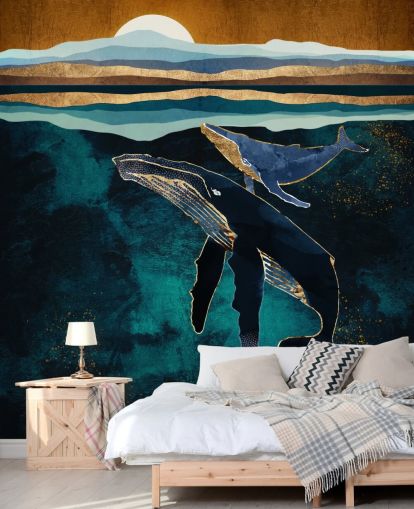 papel de parede azul escuro baleia e bezerro papel de parede azul escuro baleia e bezerro