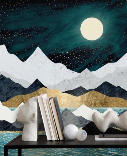 papel de parede azul, cinza e branco montanhas abstratas papel de parede azul, cinza e branco montanhas abstratas