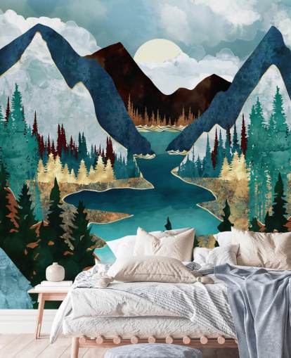 fond d'écran bleu montagnes et rivière fond d'écran bleu montagnes et rivière