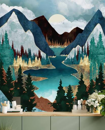 blue mountains and river wallpaper blue mountains and river wallpaper