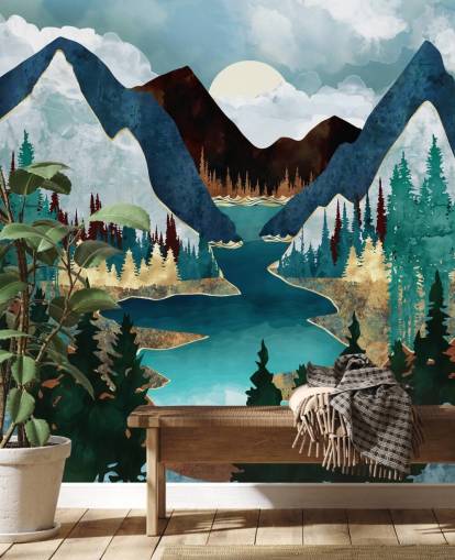 fond d'écran bleu montagnes et rivière fond d'écran bleu montagnes et rivière