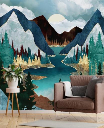 blue mountains and river wallpaper blue mountains and river wallpaper