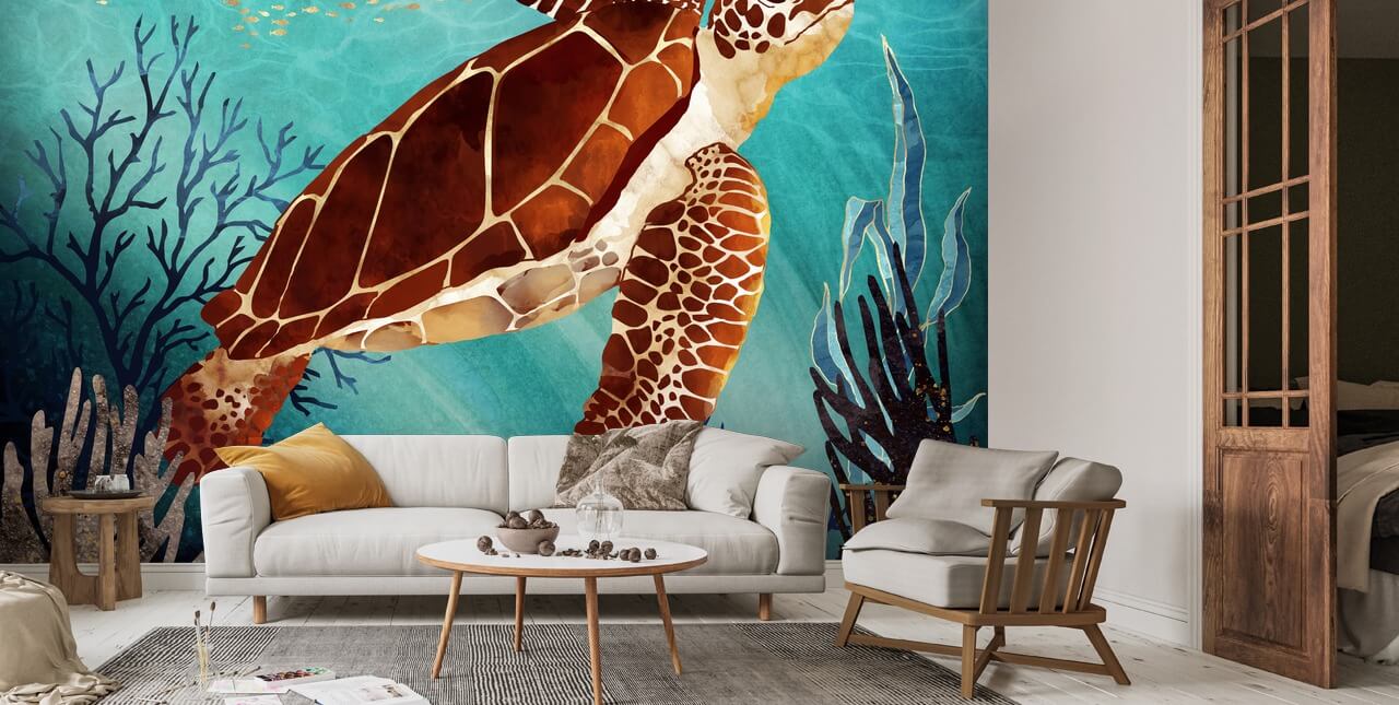 sea-turtle-wallpaper-mural-wallsauce-au