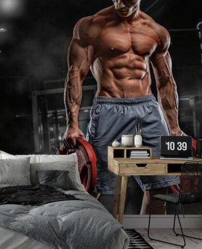 strong bodybuilder man holding weights wallpaper strong bodybuilder man holding weights wallpaper